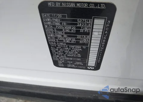 2021 Infiniti Qx50 Luxe Awd из США, поврежденный, VIN 3PCAJ5BB9MF111389